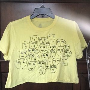 artsy “many faces” urban outfitters crop top